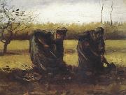 Vincent Van Gogh Two Peasant Women Digging Potatos (nn04) oil